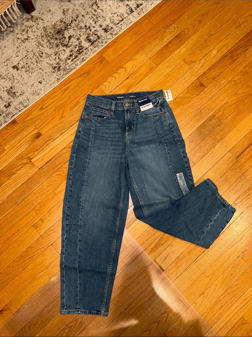 Old Navy Two-Tone Straight Leg Jeans - Dark Blue